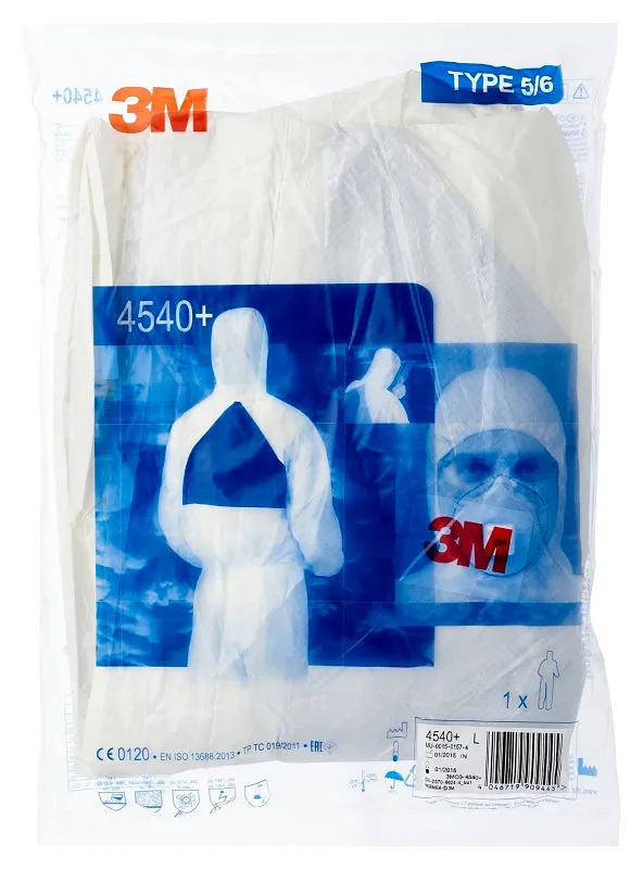 3M 4540 XXL Protective Coveralls, Unisex, XXL, Fits to Chest Size: 45 to 49 in, Microporous PE Laminate, Blue/White :PK 1: QUANTITY: 1