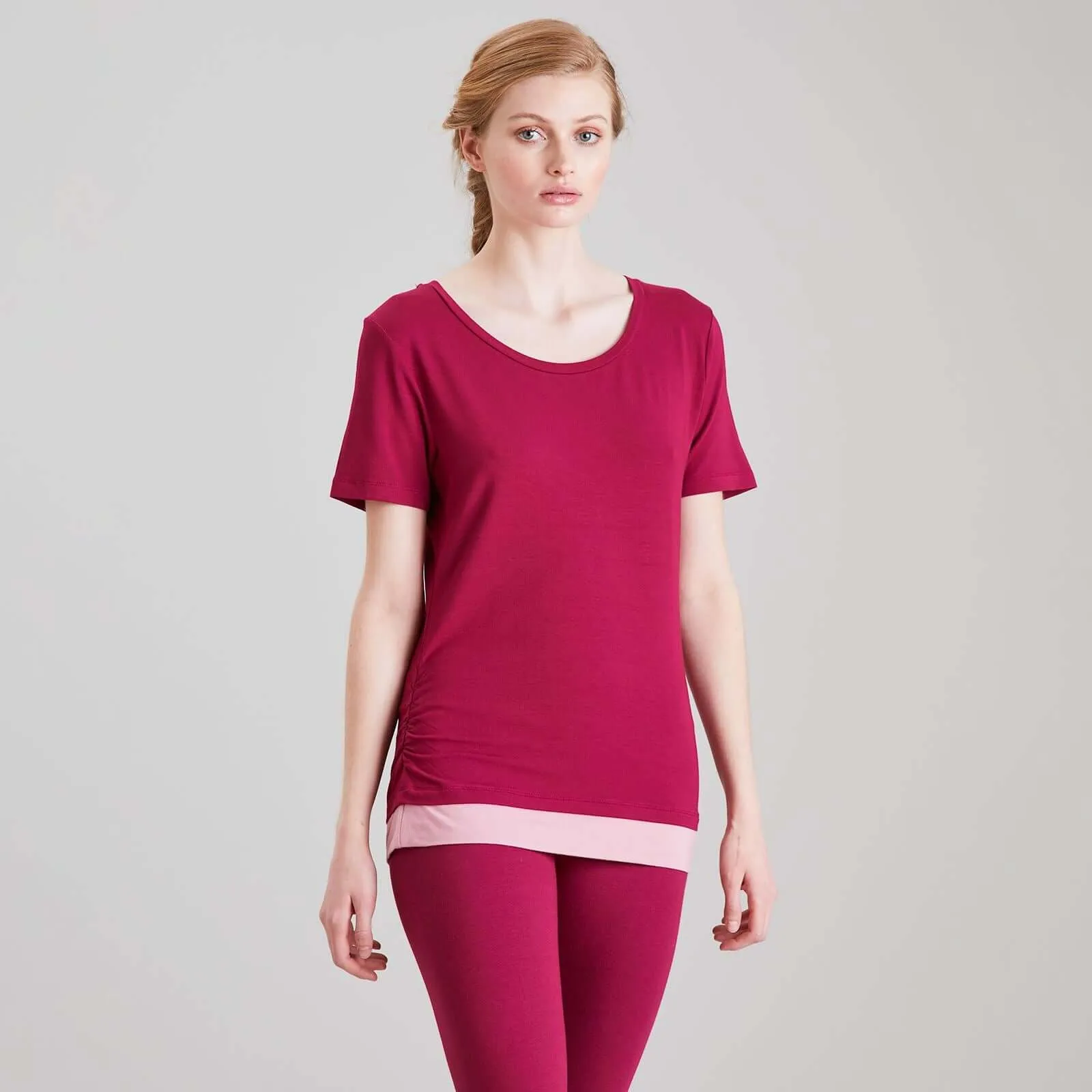 Asquith Bend It Short Sleeve Longline Cotton Tops