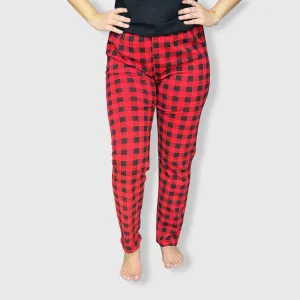 Buffalo Plaid Red Pajama Bottom Adult