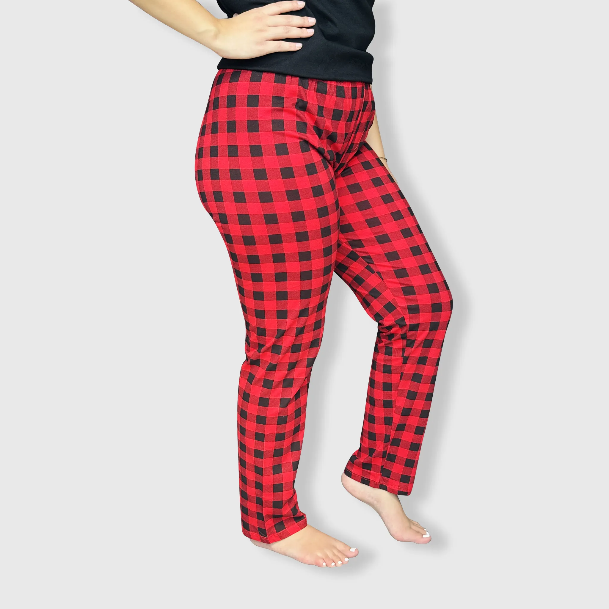 Buffalo Plaid Red Pajama Bottom Adult