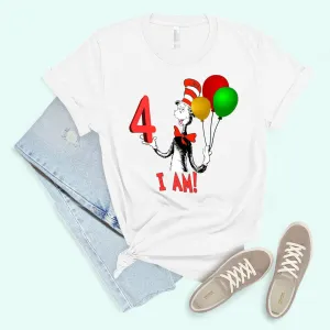 CAT IN the HAT shirt | birthday shirt | Toddler Cat in the Hat personalized T-Shirt