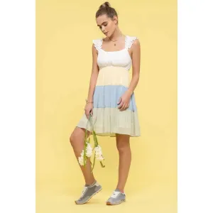 Colorblock Tiered Dress