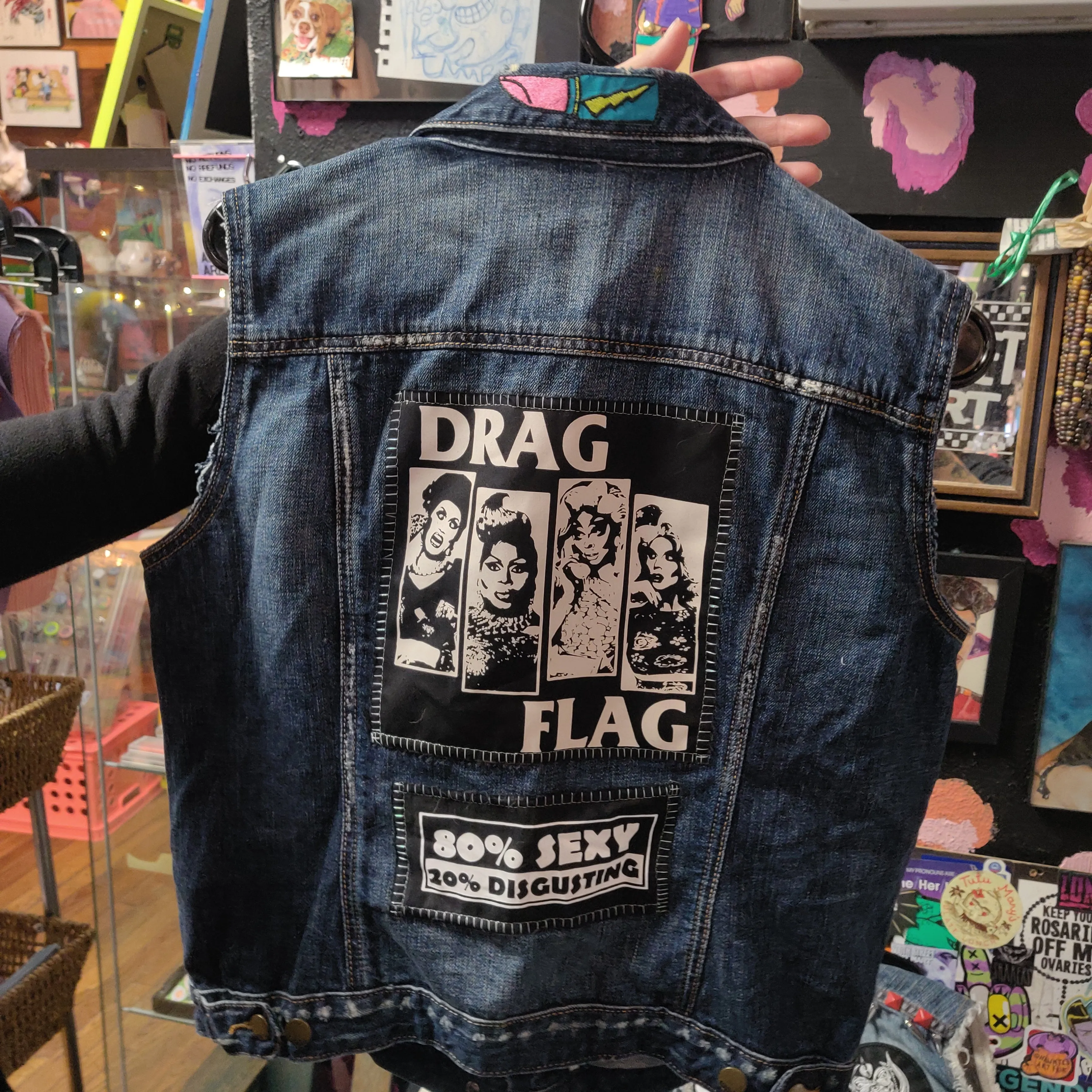 Drag Flag Customized Denim VEST