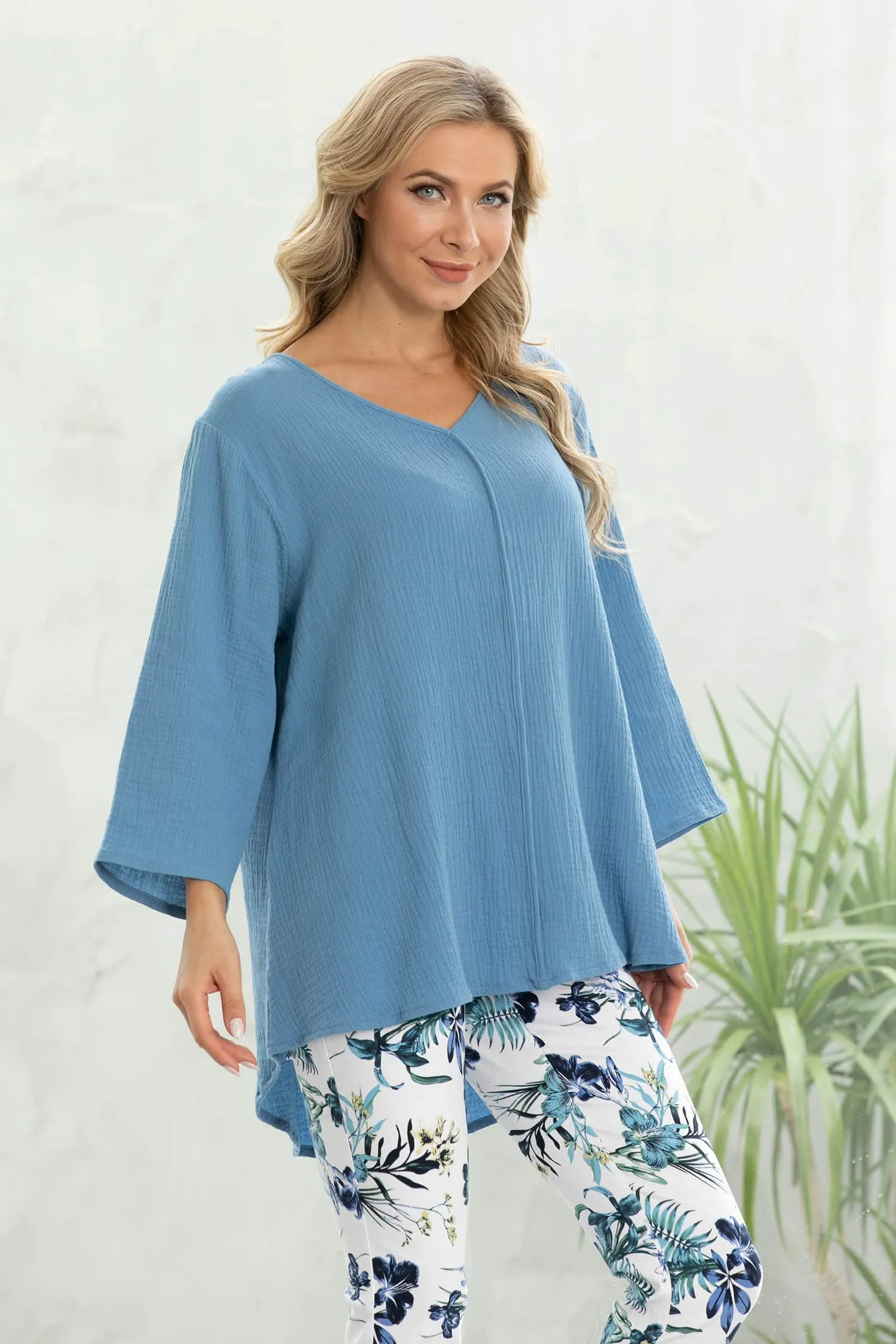 Exclusive Cotton Gauze - Front seam Top