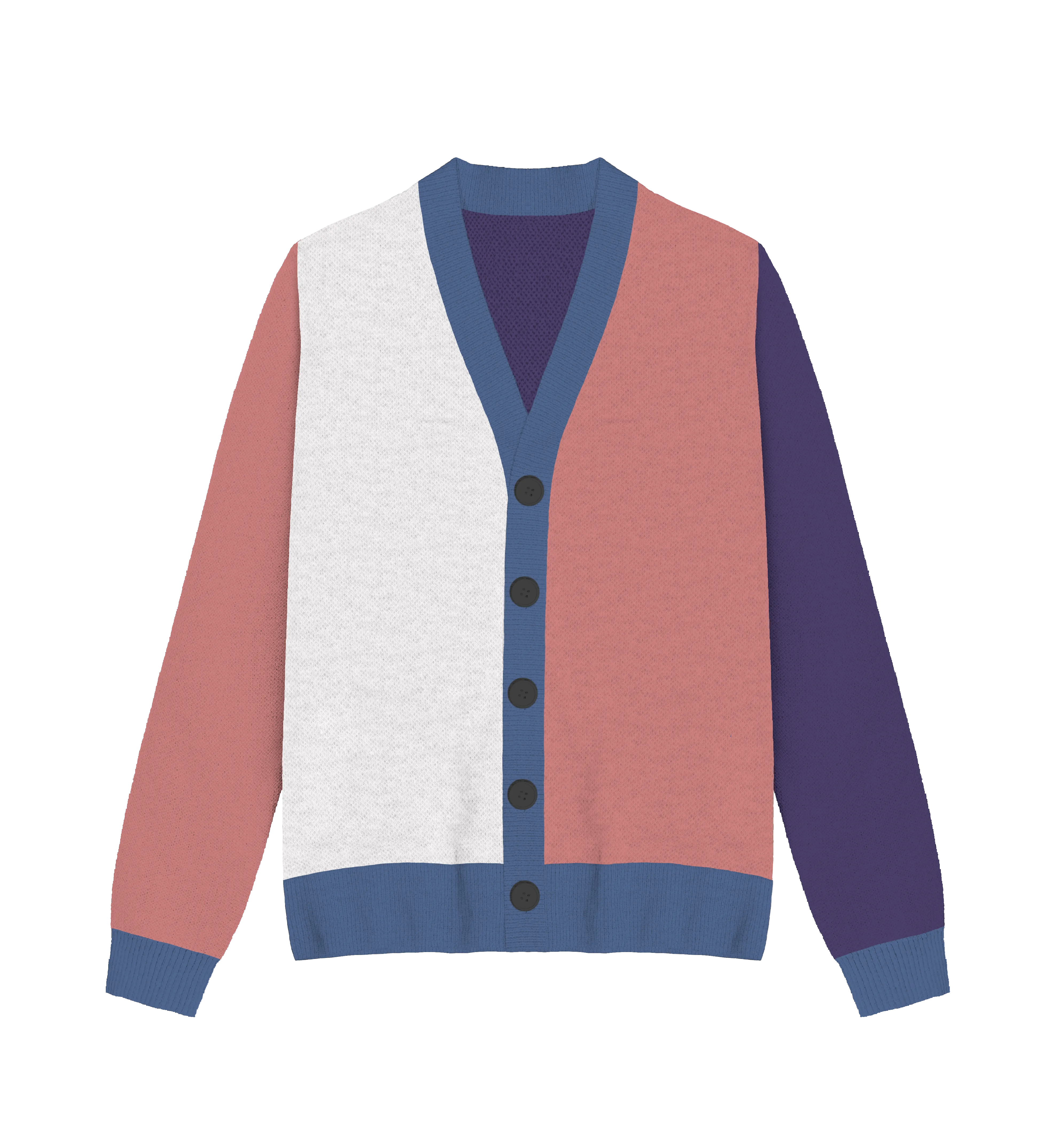 Genderfluid Colorblock Knit Cardigan