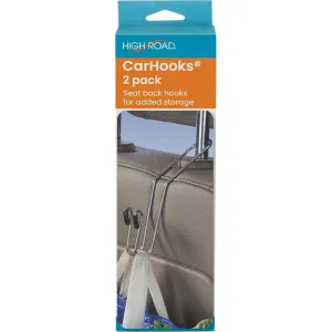 High Road Pair of Headrest Hooks - HR-CARHKSSLV