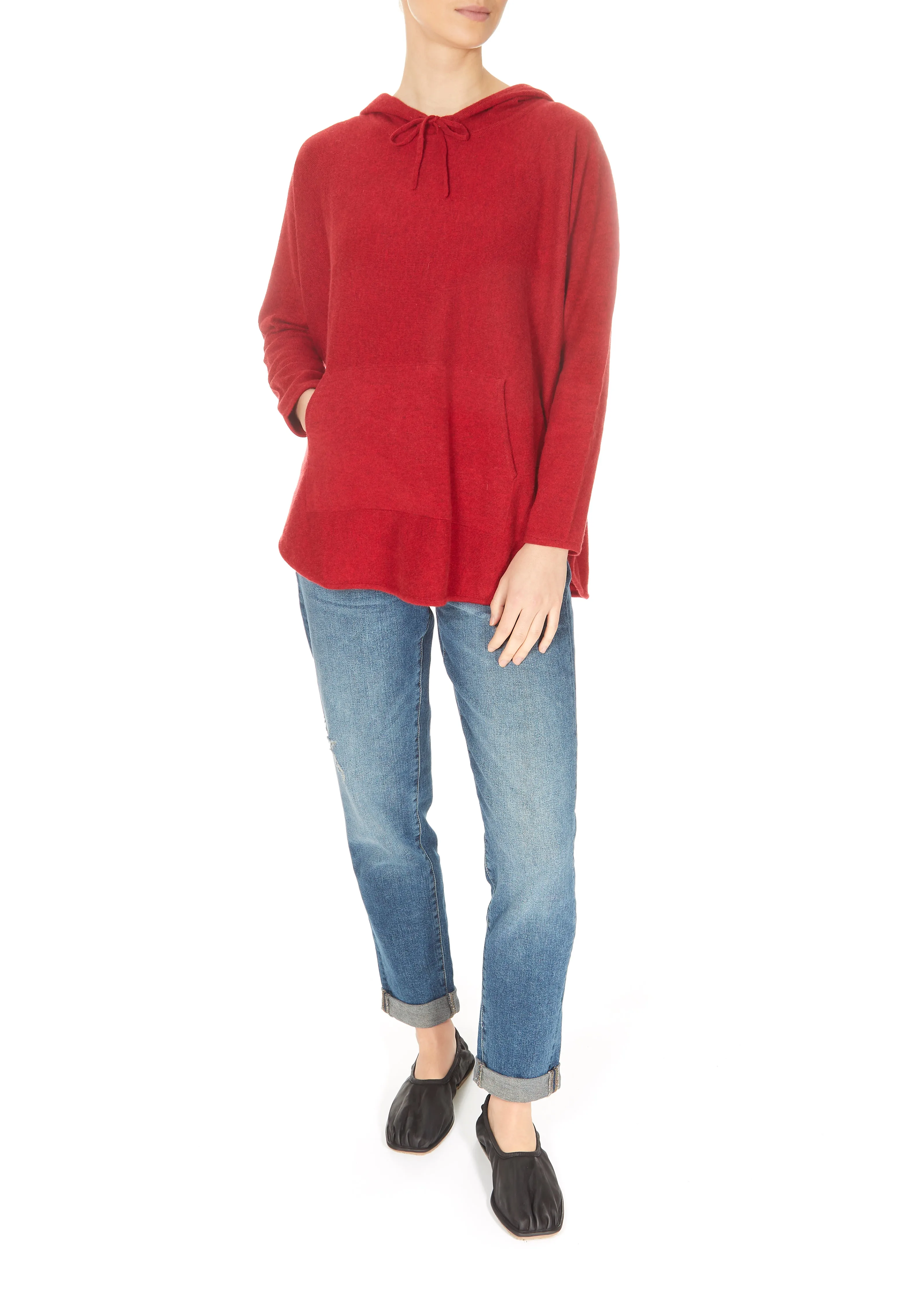 Jessimara Knitwear Harper Brick Red Pullover Hoodie