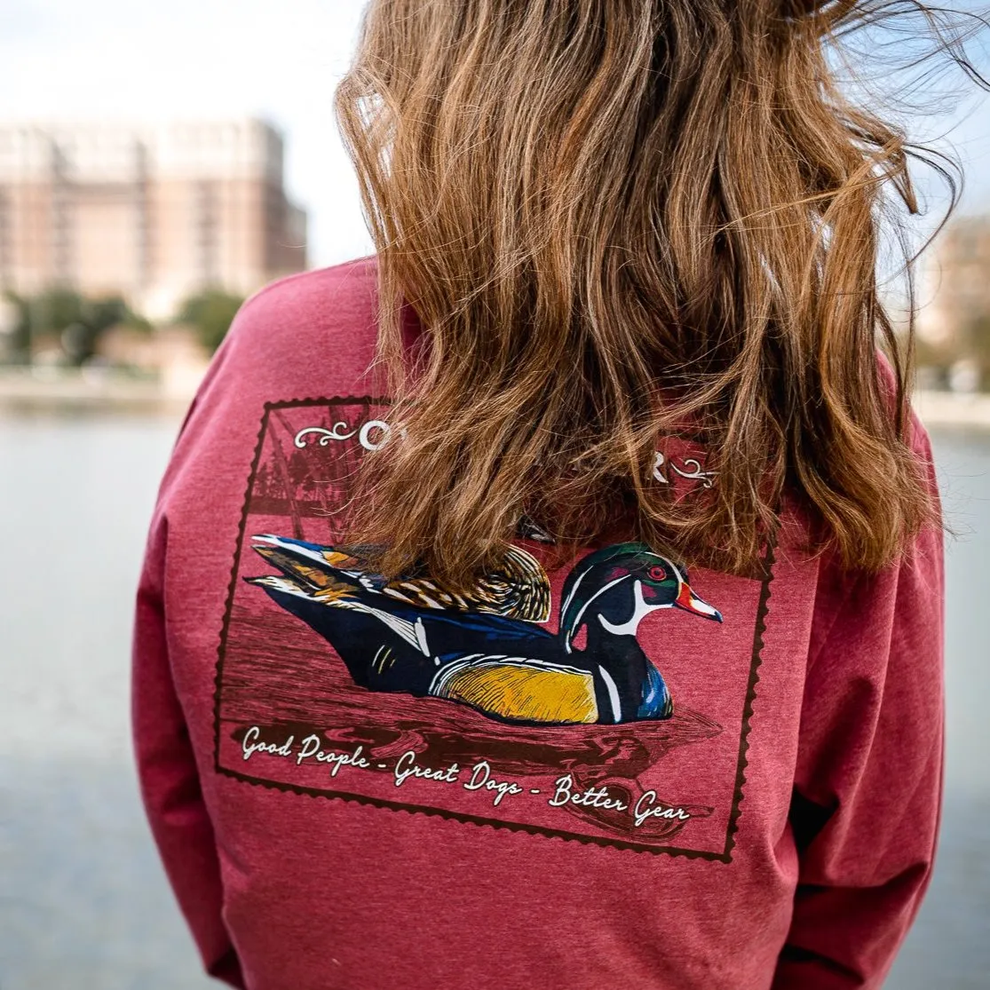 L/S Wood Duck Stamp T-Shirt Brick