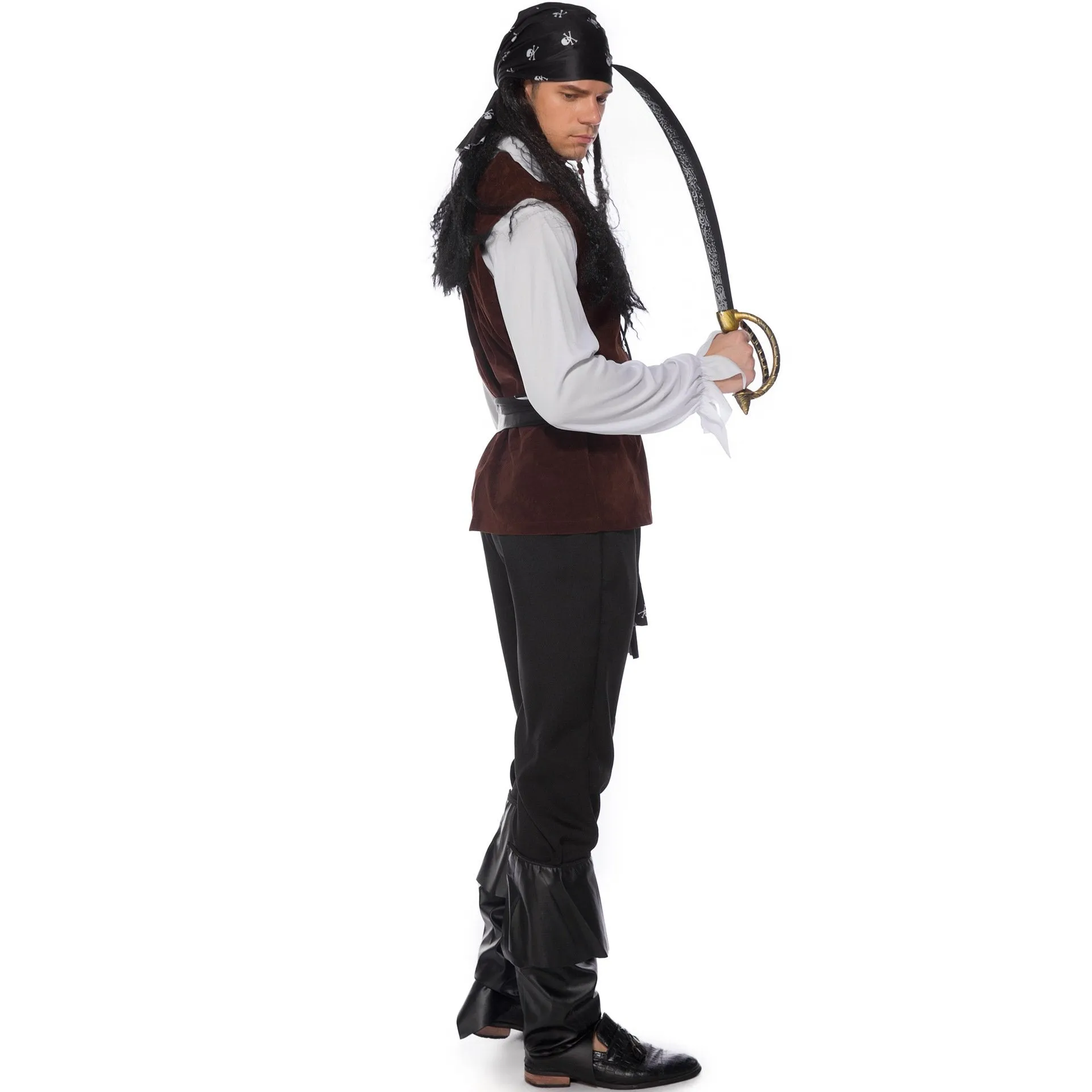 Male Pirate Outfit Vintage Cosplay Costume Carnival Halloween For Mens