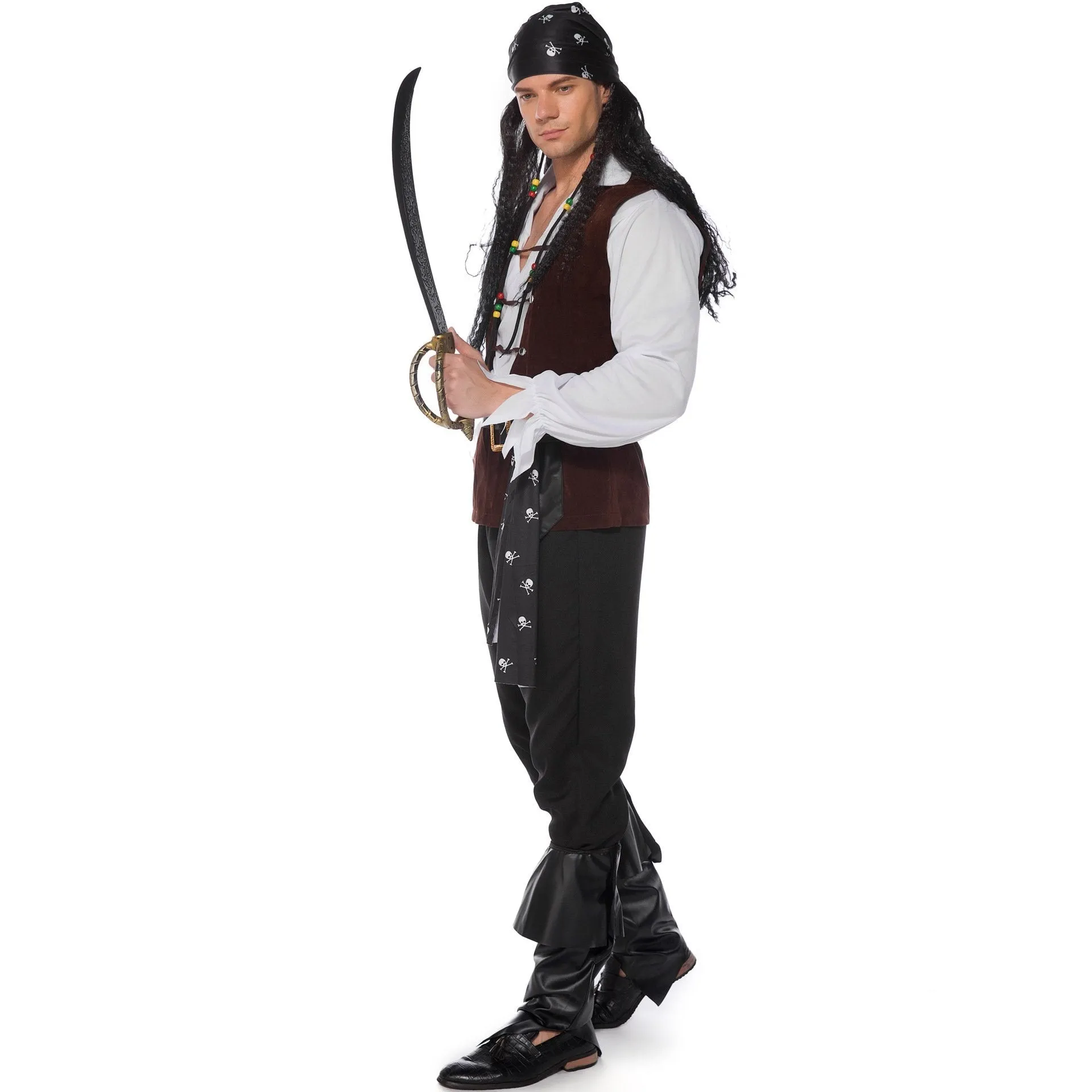 Male Pirate Outfit Vintage Cosplay Costume Carnival Halloween For Mens