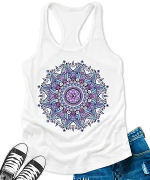 Mandala India Yoga Flower Women's Graphic Tank Top