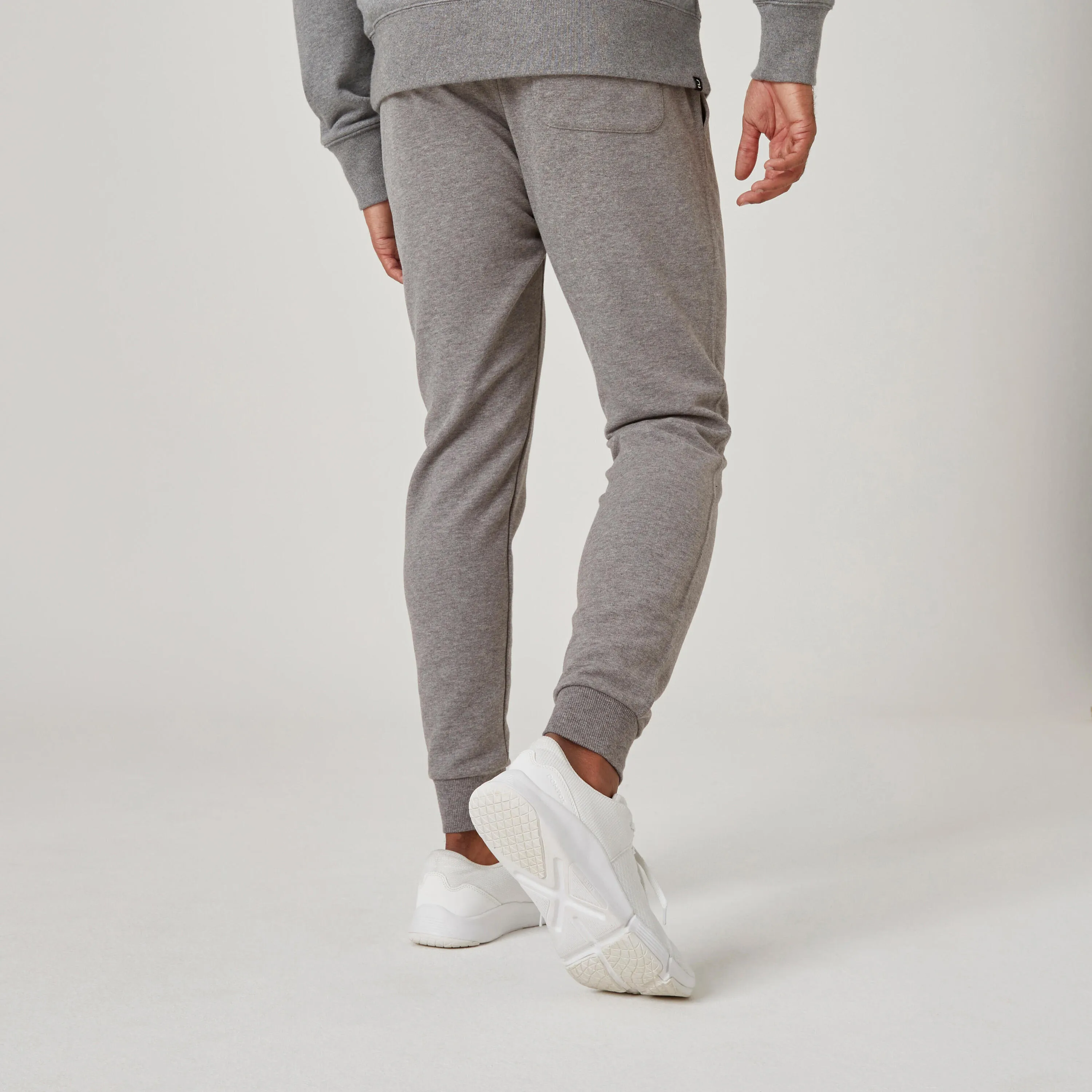 Men's slim jogger pants - 500 gray DOMYOS, Gray