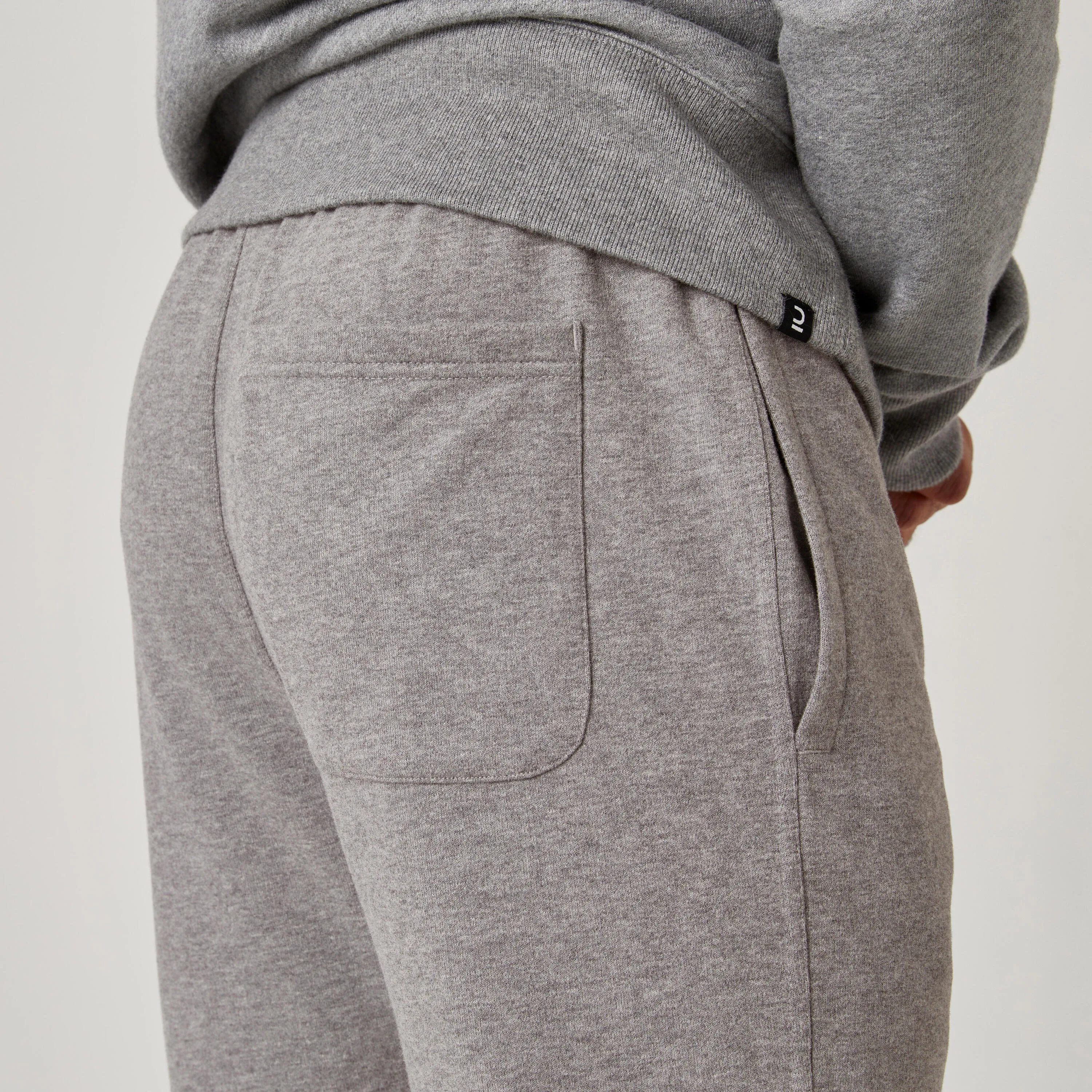 Men's slim jogger pants - 500 gray DOMYOS, Gray