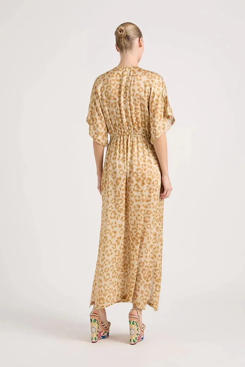 Norman Cotton Leopard Print Maxi Dress