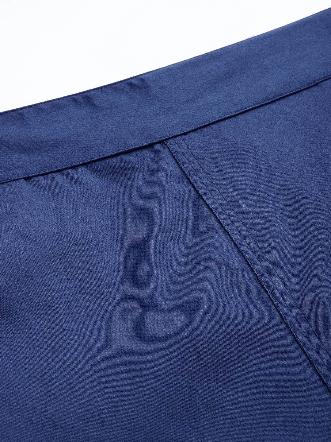 Persian Blue Solid Cotton Lycra Pants