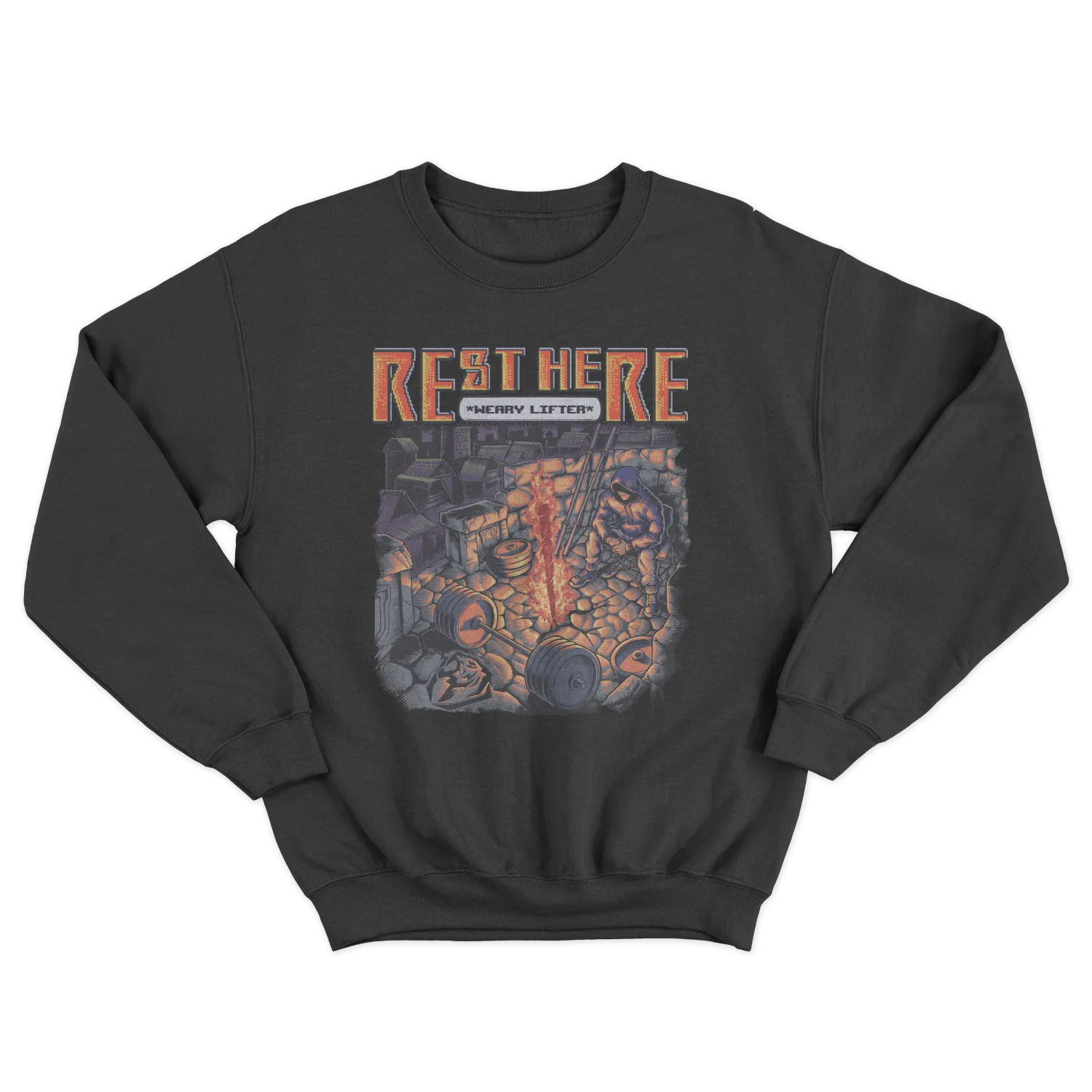 Rest Here Weary Lifter Crewneck Sweatshirt