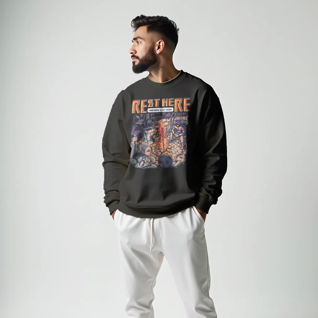 Rest Here Weary Lifter Crewneck Sweatshirt