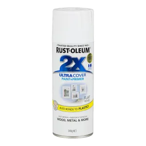 RUST-OLEUM 2X Ultra Cover Flat Paint & Primer Spray Paint 340g Flat White