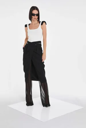 SHEER WIDE LEG PANTS