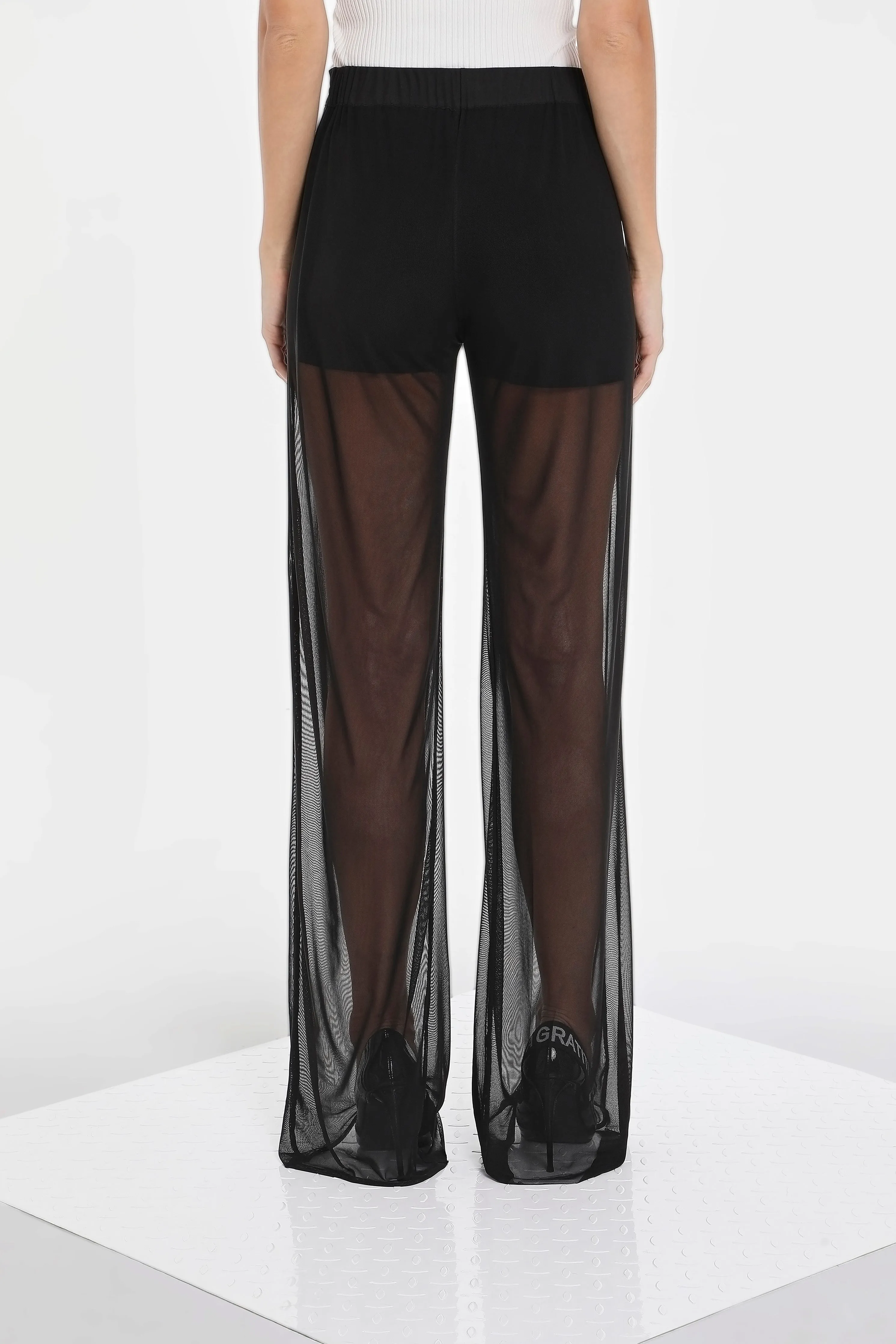 SHEER WIDE LEG PANTS