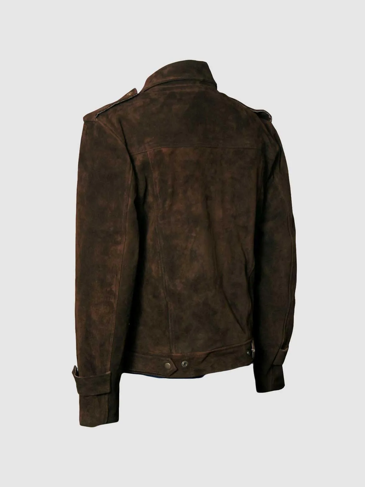 Size 2XL Brown Suede Leather Jacket for Men