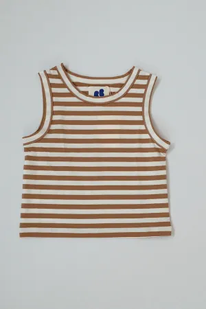 Stripe singlet - brown/milk