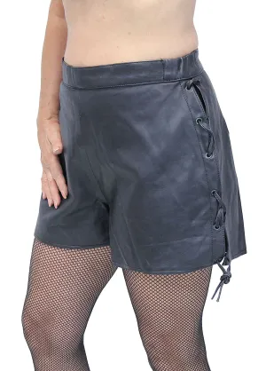 Sultry Side Lace Leather Booty Shorts #SH11530LK ()