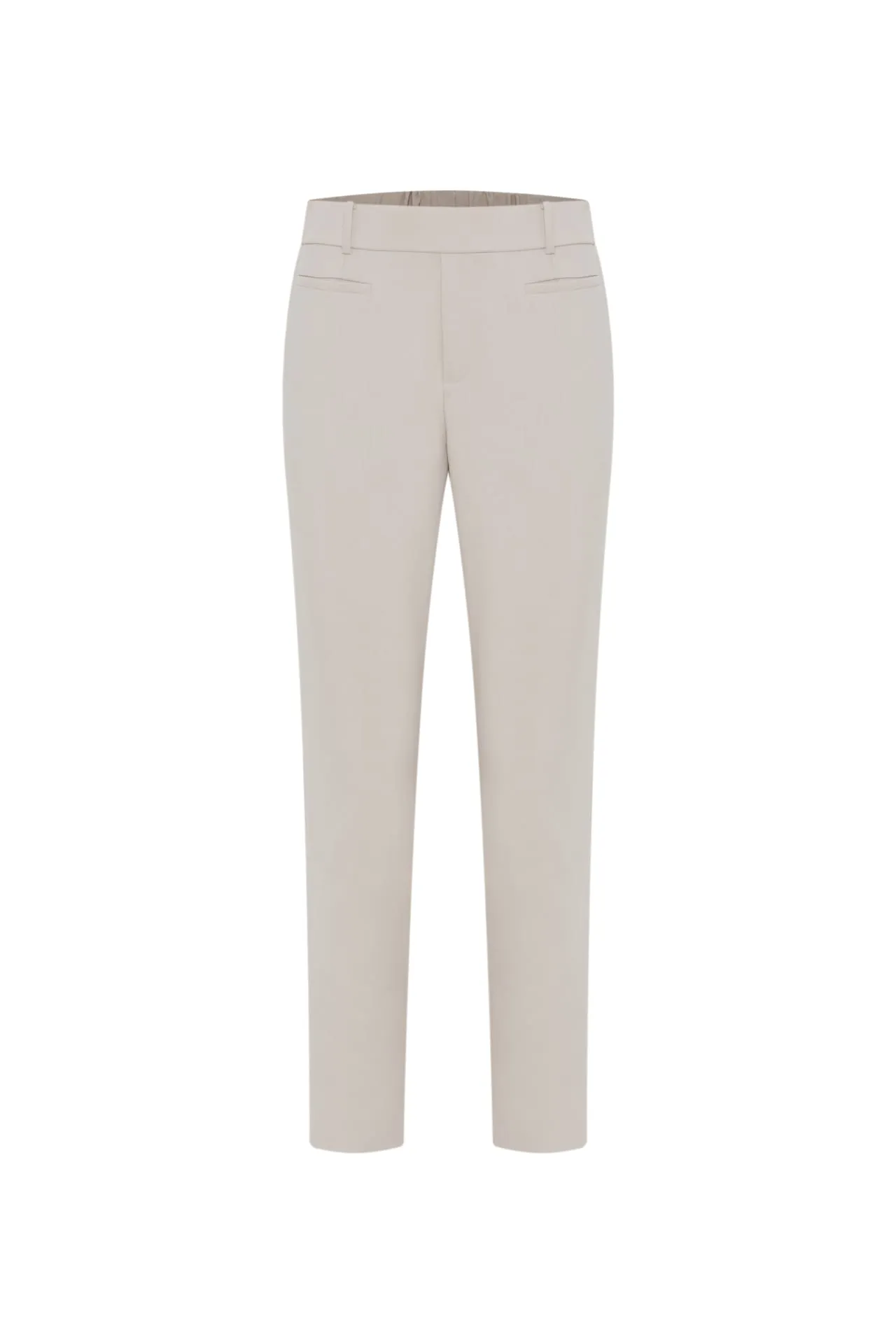 Tara Soft Touch Stretchable Double Twill Easy Fit Cigarette Pants with Belt