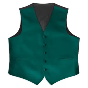 Teal Satin Full Back Tuxedo Vest