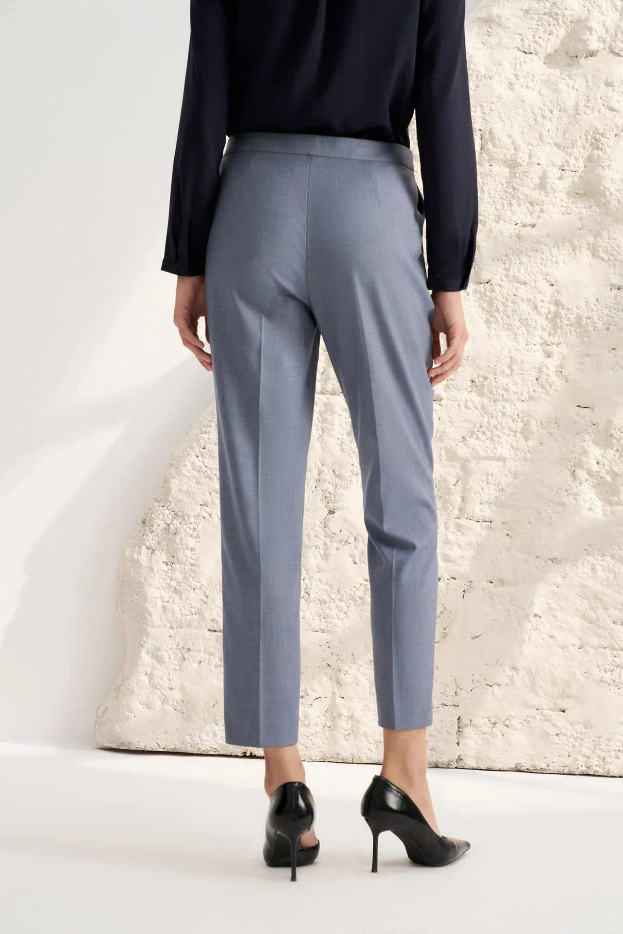 Two Tone Dobby Twill Cigarette Suit Pants