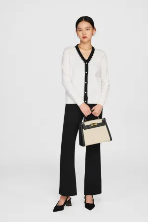 Vera V Neck Contrast Trim Cardigan