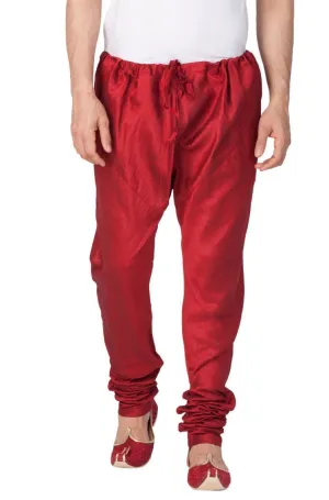 VM By VASTRAMAY Men's Maroon Cotton Silk Blend Pyjama