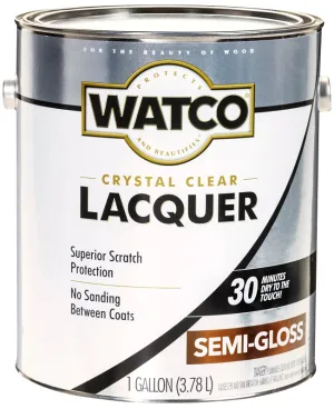 WATCO 63131 Lacquer, Semi-Gloss, Liquid, Clear, 1 gal, Can :GAL: QUANTITY: 2