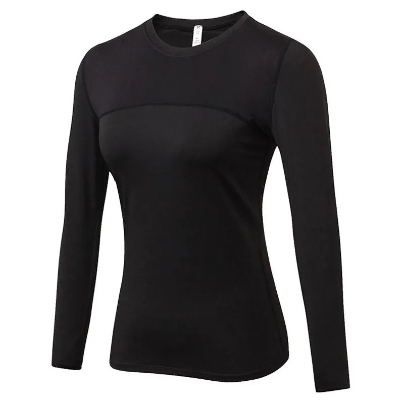 Women Long Sleeve Quick Dry Breathable Solid Sports Tops