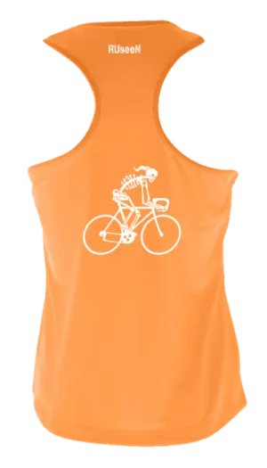 Women's Reflective Tank Top - Female Road Bike Skeleton